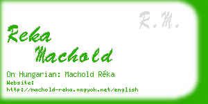 reka machold business card
