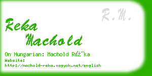 reka machold business card